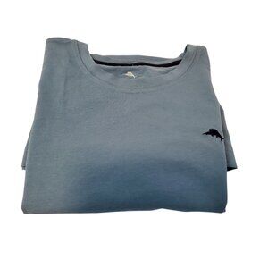 Tommy Bahama Mens Blue Short Sleeve Crew Neck T-Shirt 95% Cotton 5% Spandex S L